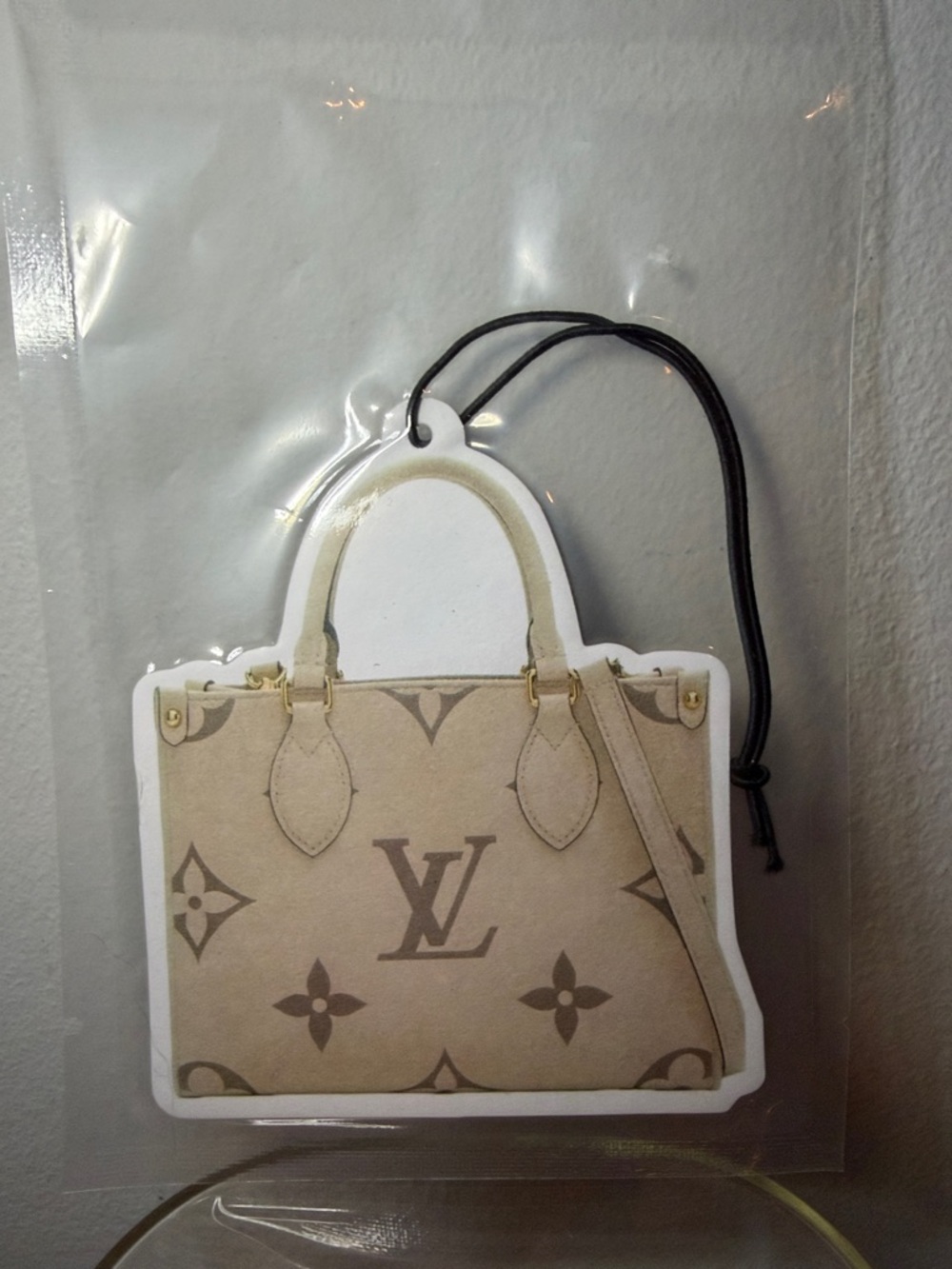 Monogram Beige Tote Keychain Charm - Designer Inspired